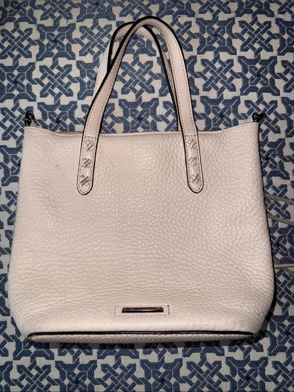 Rebecca Minkoff Unlined 100% Leather Mini Whipstitch Tote in Light Blush
